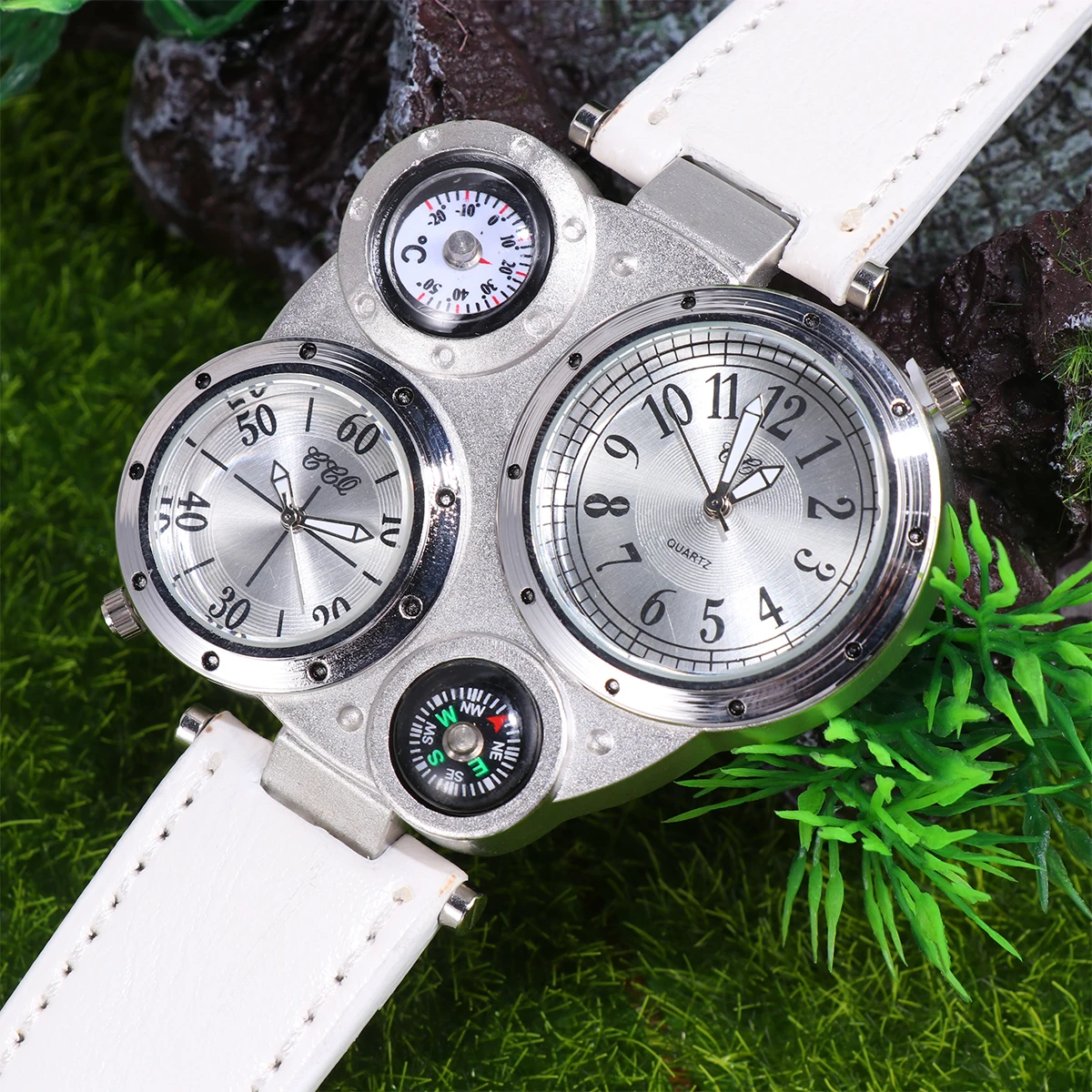 

Dual Watch Thermometer Compass Quartz Men'S Outdoor Fashion Watches Gift For Husband Father Friends