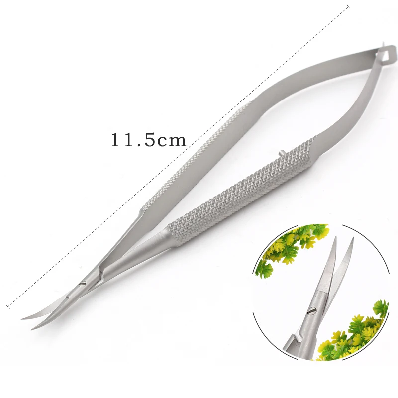 Stainless Steel Scissors Squeeze Straight Cuticle Scissor Dead Skin Cutter Open Eye Microscissors Manicure Tools 12cm