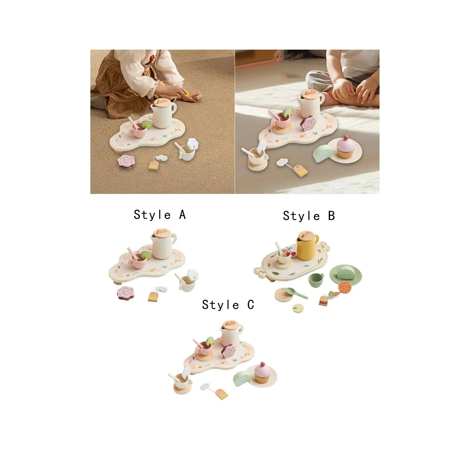 Thé de l'après-midi avec nourriture, vaisselle de fête de thé pour enfants, cadeau d'anniversaire