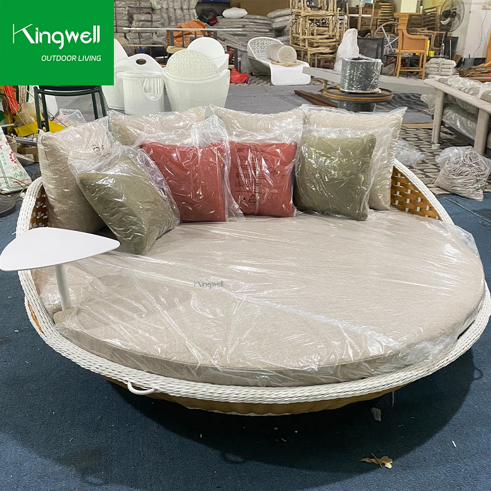 Modern Outdoor Garden Terrace Chaise Lounge Villa Hotel Aluminum Rattan Swing Chaise Lounge Patio Living Room UV Protection
