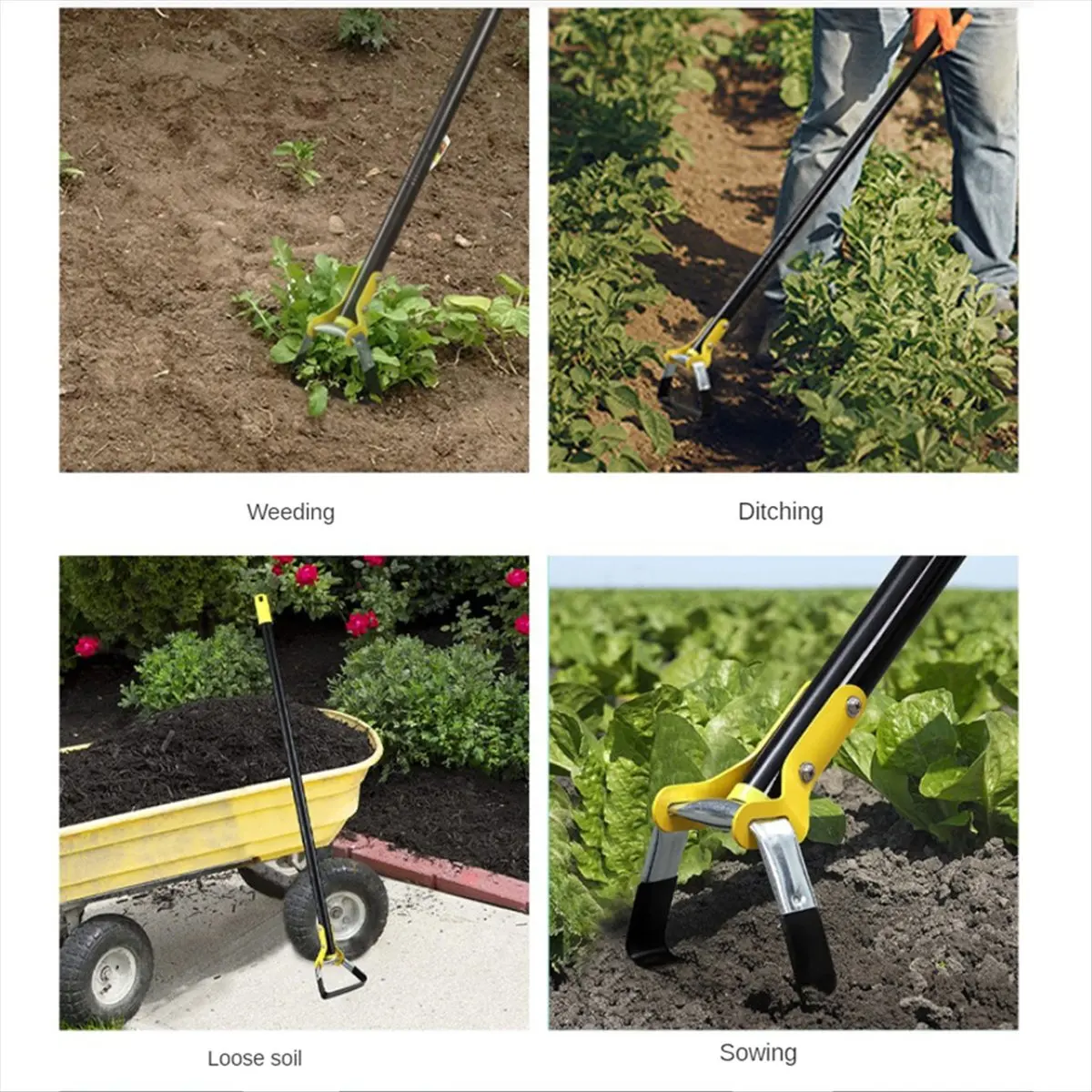 Need Action Hoe for Weeding Stirrup Hoe Tool for Garden Hula-Ho Scuffle Loop Hoe Garden Weeder Cultivator, Weeding Rake,1.53m