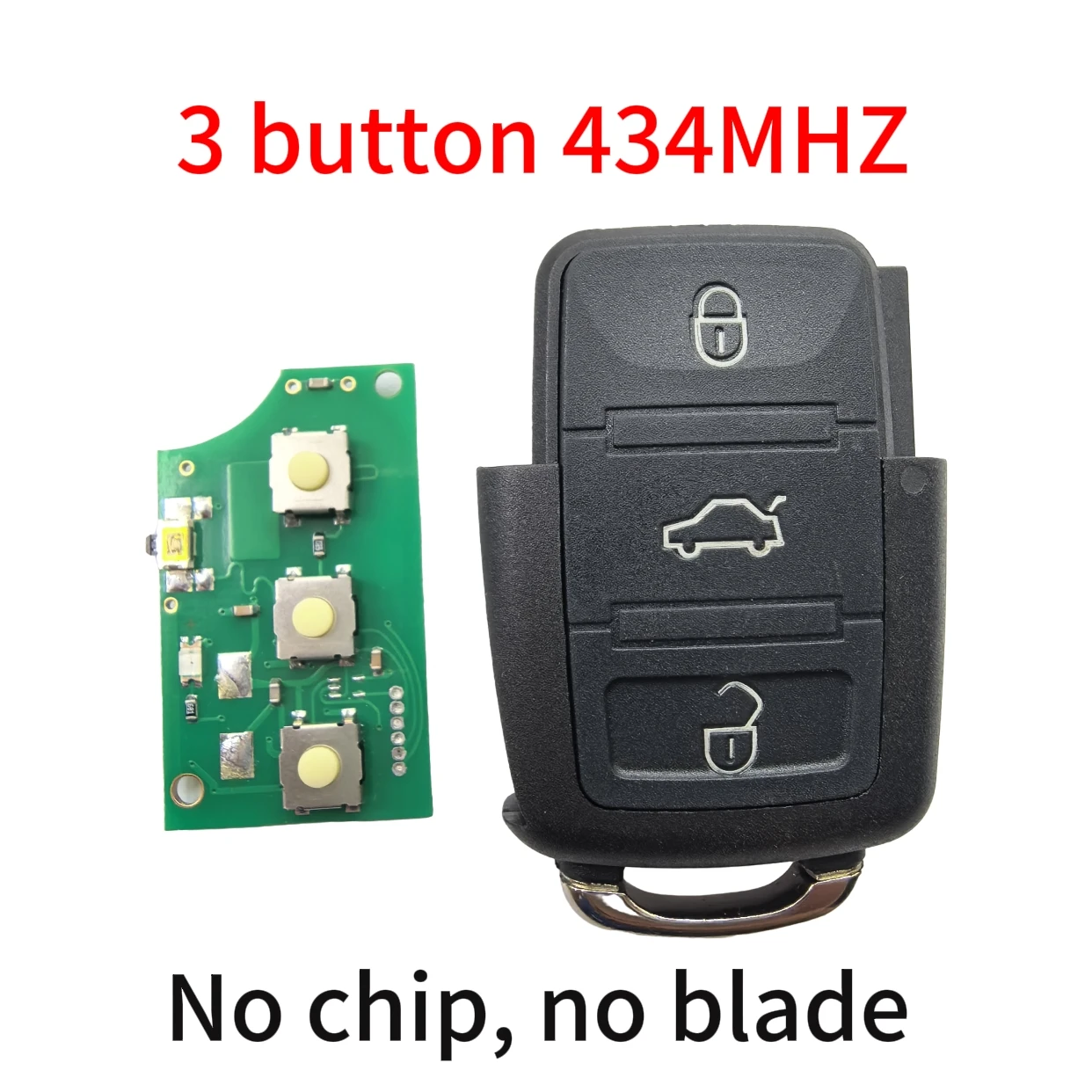 Jingxin 3-Tasten Klappbarer Autoschlüssel für VW PASSAT Polo Skoda Seat Polo/Golf/Beetle 1J0959753DA/AH 1K0959753G/753N 434Mhz ID48 – Detail 7