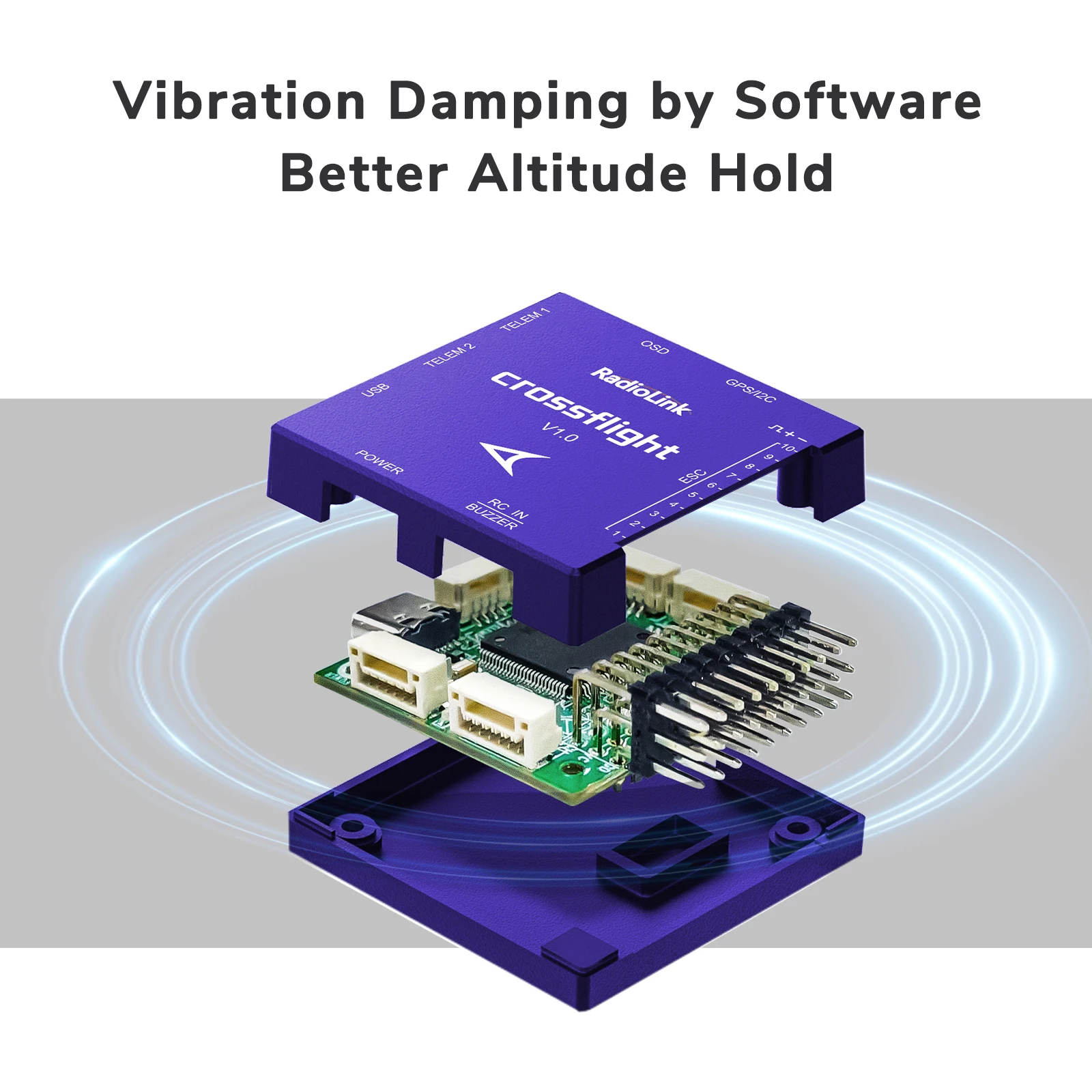 Radiolink Crossflight Flight Controller 2-12S 10 PWM Wih OSD  Suitable for FPV Drone Helicopter Airplane Car Boat