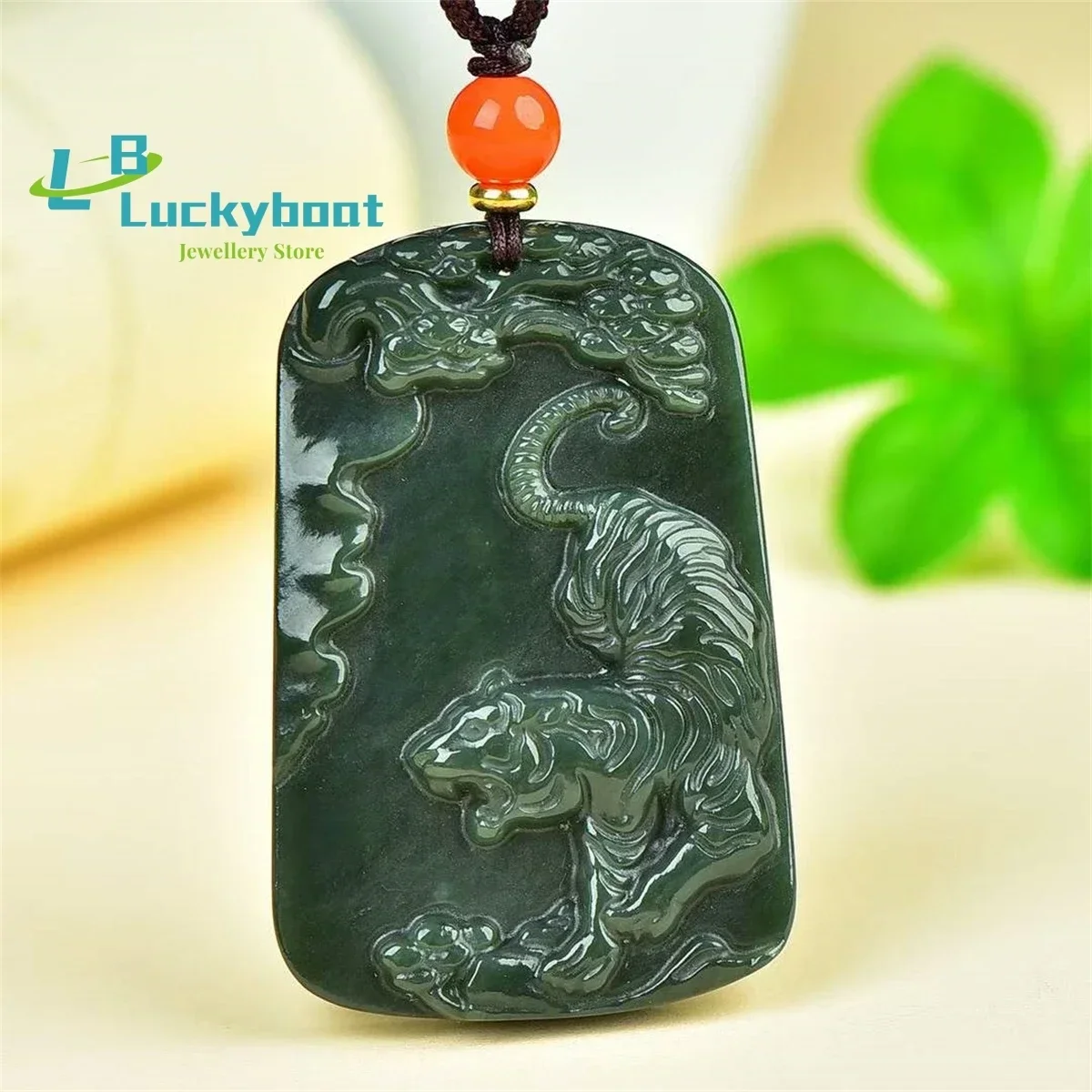 Natural Hotan Jade Lucky Tiger Pendant Simple and Generous Personality Exquisite Fashion Versatile Men and Women