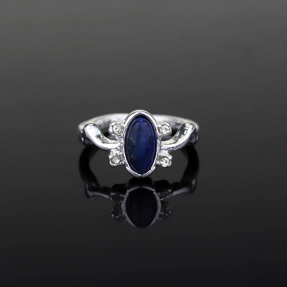 1 pc The Vampire Diaries Rings Elena Gilbert Daylight Rings Vintage Crystal Ring With Blue Lapis FashionJewelry Movies Cosplay