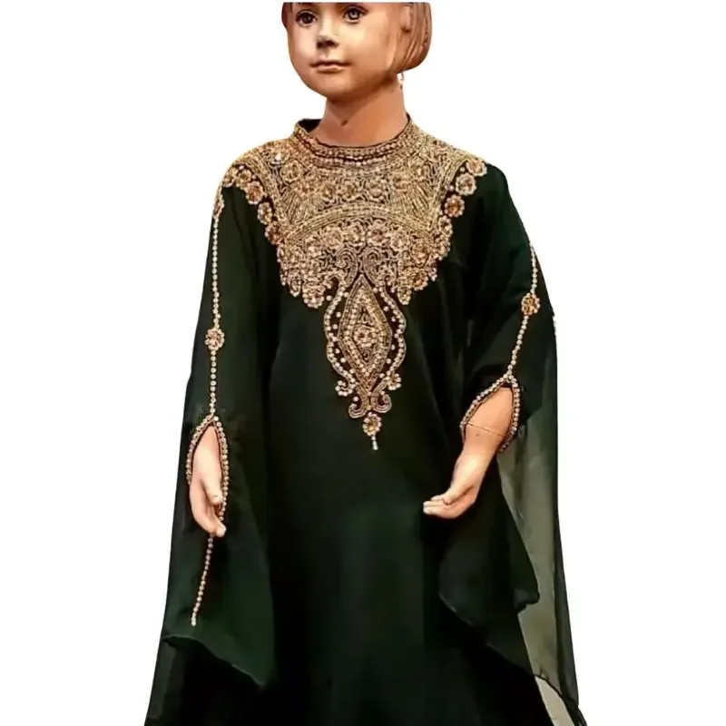 

Abaya Moroccan Caftan Dubai Kaftan Inner Lining Included Dubai Girls Dress Kids