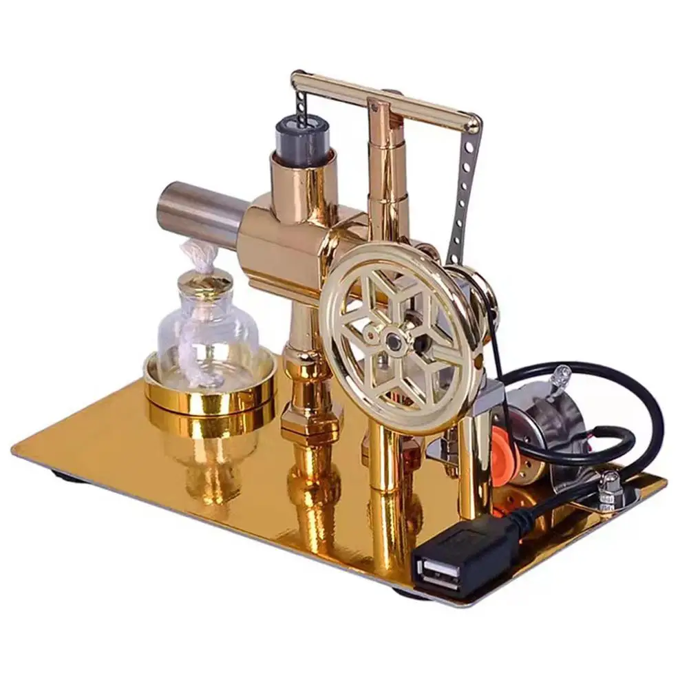 Stirling Engine Model Kit - Single Cylinder Hot Air Physics Science Toy, Diy Educational Generator For Stem Learning B9f8