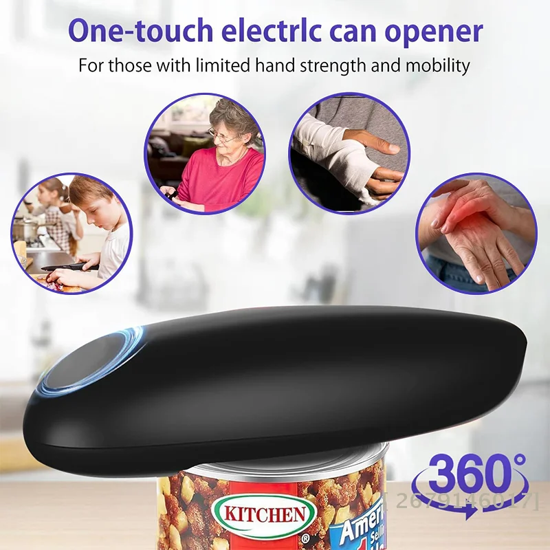Hands-Free Electric Can Opener Automatic Bottle Opener, , Easy Kitchen Gadget for Cans, Jars, and Twist-Off Lids - view 2