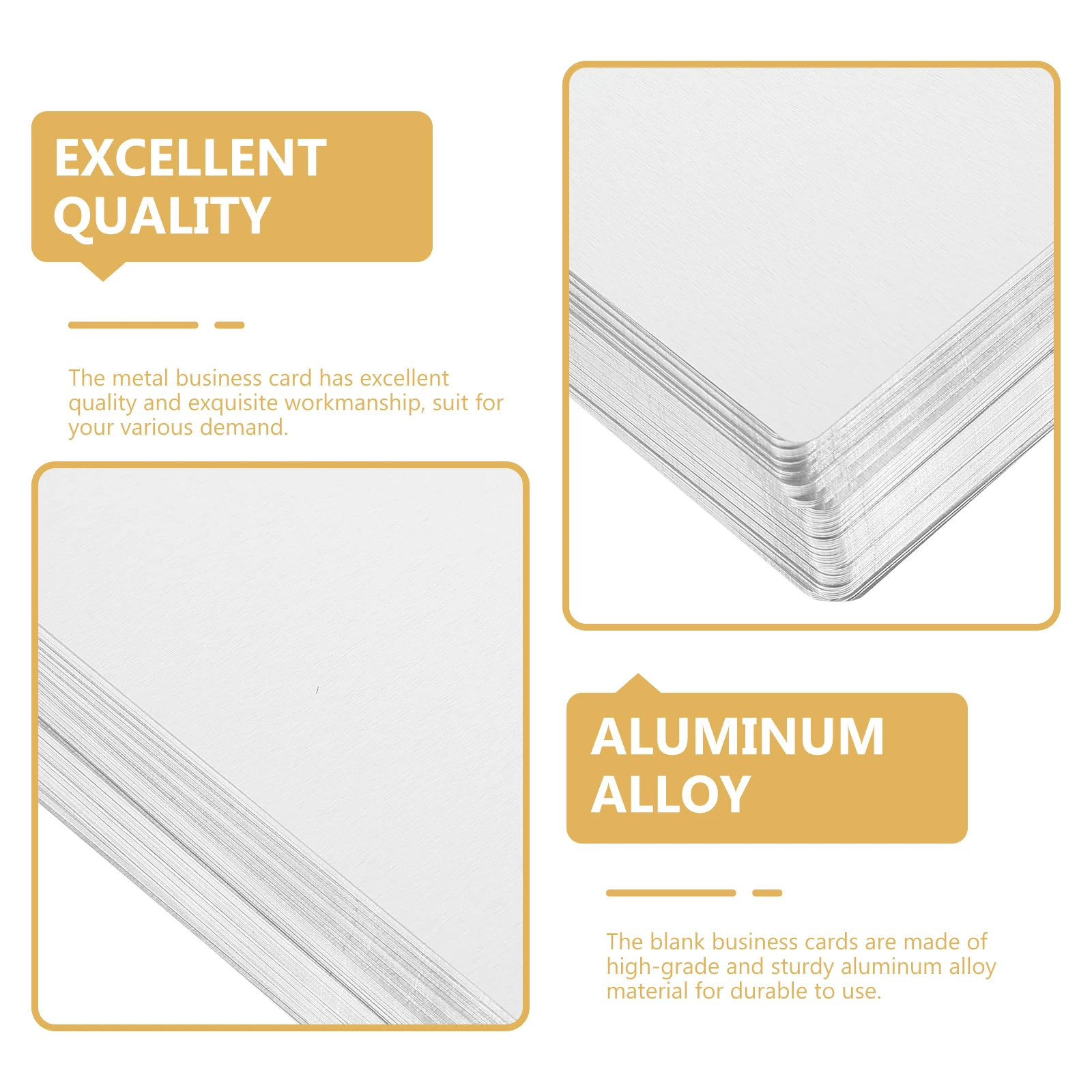 

100pcs Metal Business Cards Aluminum Blank For Engraving Sublimation Smooth Diy Name Cards Metal Nameplate Blanks