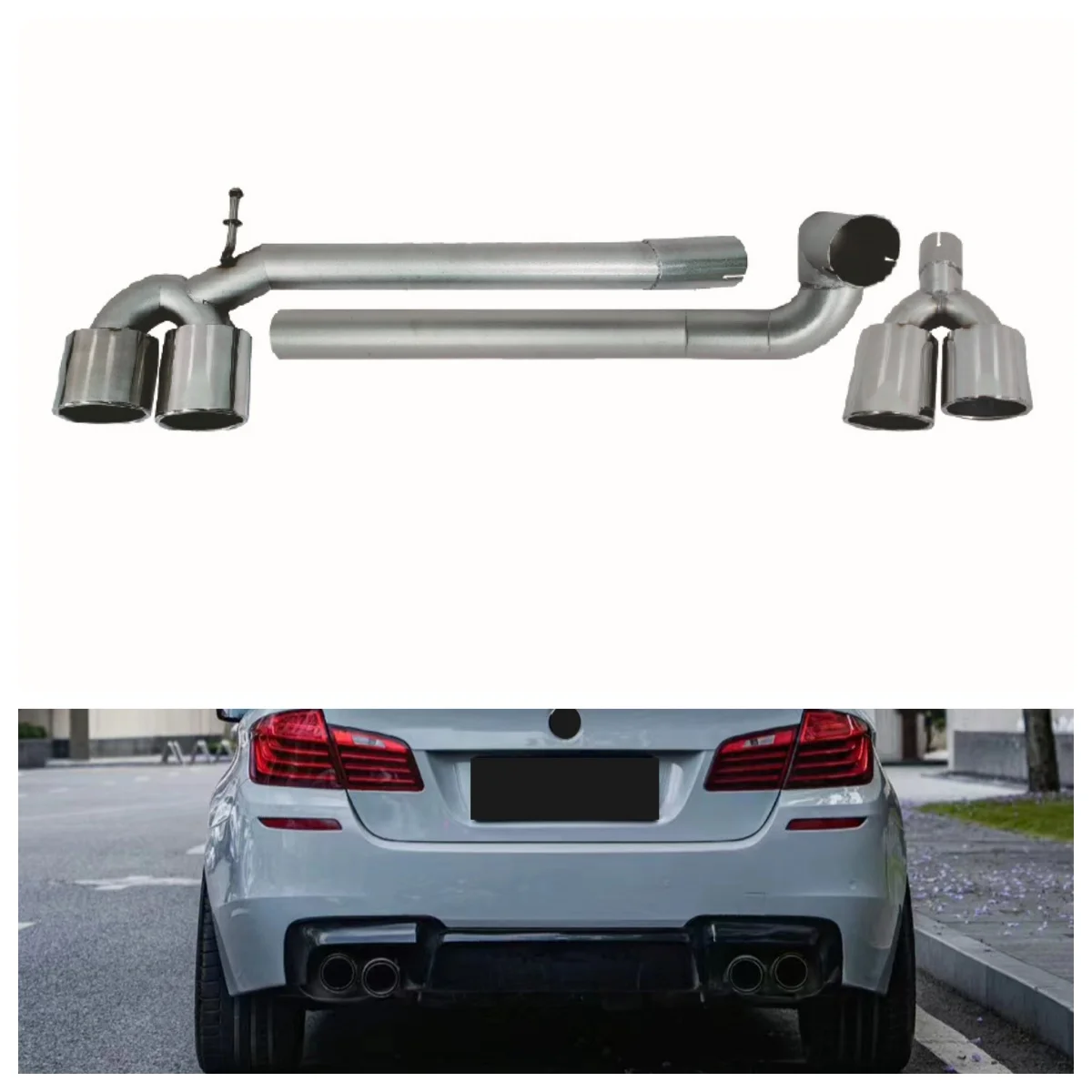 

Damei Ready Stock Stainless Steel Exhaust Pipe Resonated Equal Length Midpipe For 5 Series F10 F18 2011-2017 Mid Pipe