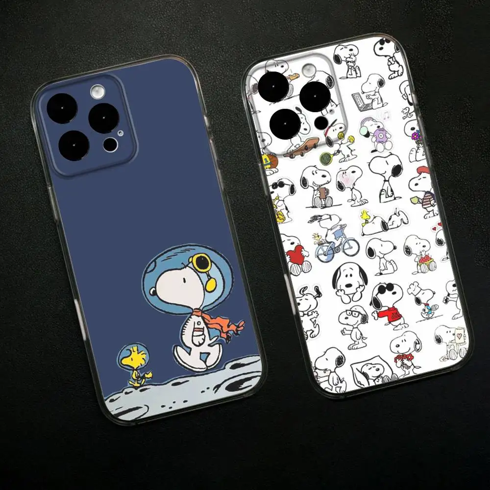

Anime Cartoon-S-Snoopy-s Phone Case For iPhone 16,15,14,13,12,11 Plus,Pro,Max,XR,XS,X,7,8 SE,Mini Transparent Silicone Soft