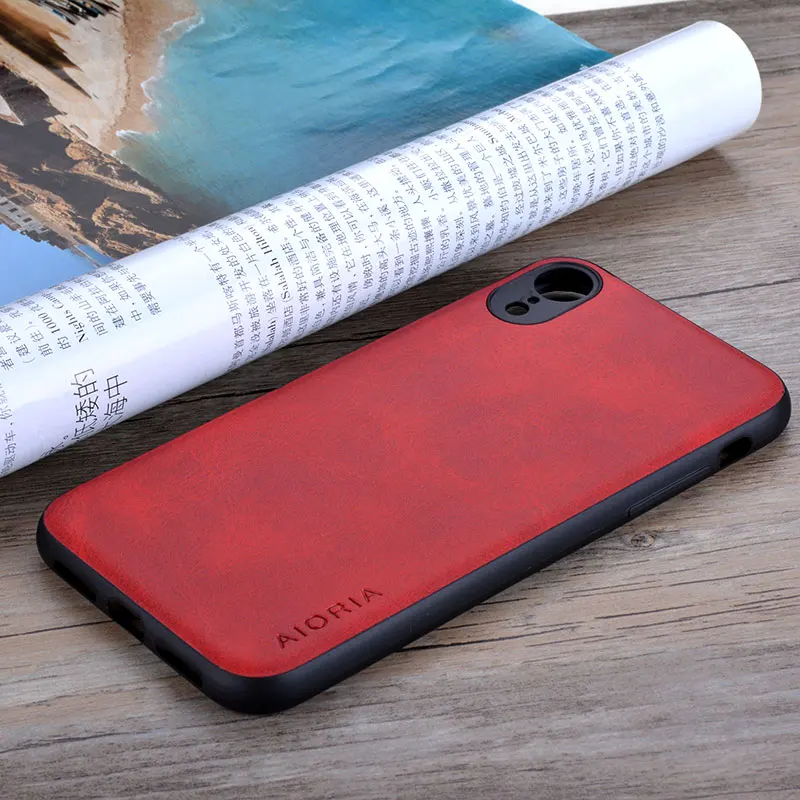 for iPhone XR Case 6.1 inch Luxury funda Vintage leather Skin cover hoesje for iphone xr phone case coque capa fashion