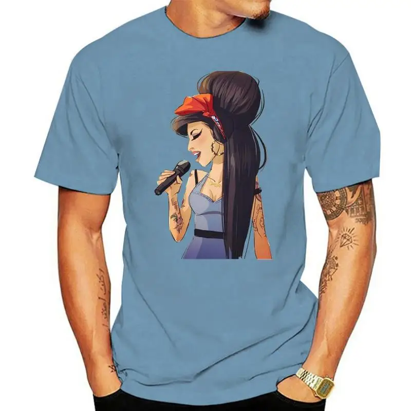 Grozinrel Men's Amy Winehouse Graphic Design Short Sleeve Tees