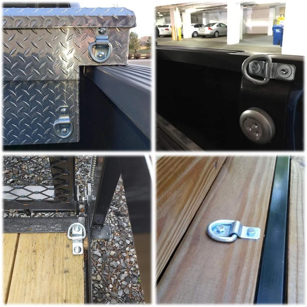 4 шт. 3/8 стальное D-образное кольцо, сверхмощные D-образные кольца, анкеры 2400 фунтов для грузовика, автофургона, квадроцикла, лодки, напольного настенного монтажа на поверхность