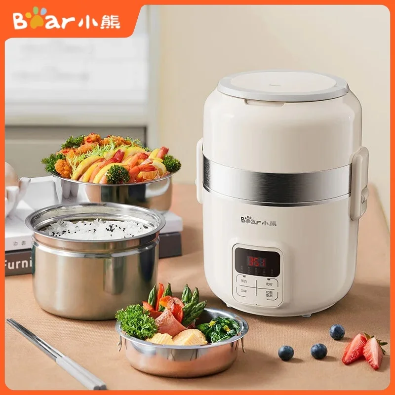 

Electric Heating Lunch Box Double-layer 304 Stainless Steel Reserveable and Timed Heating Rice and Vegetable Lunch Box