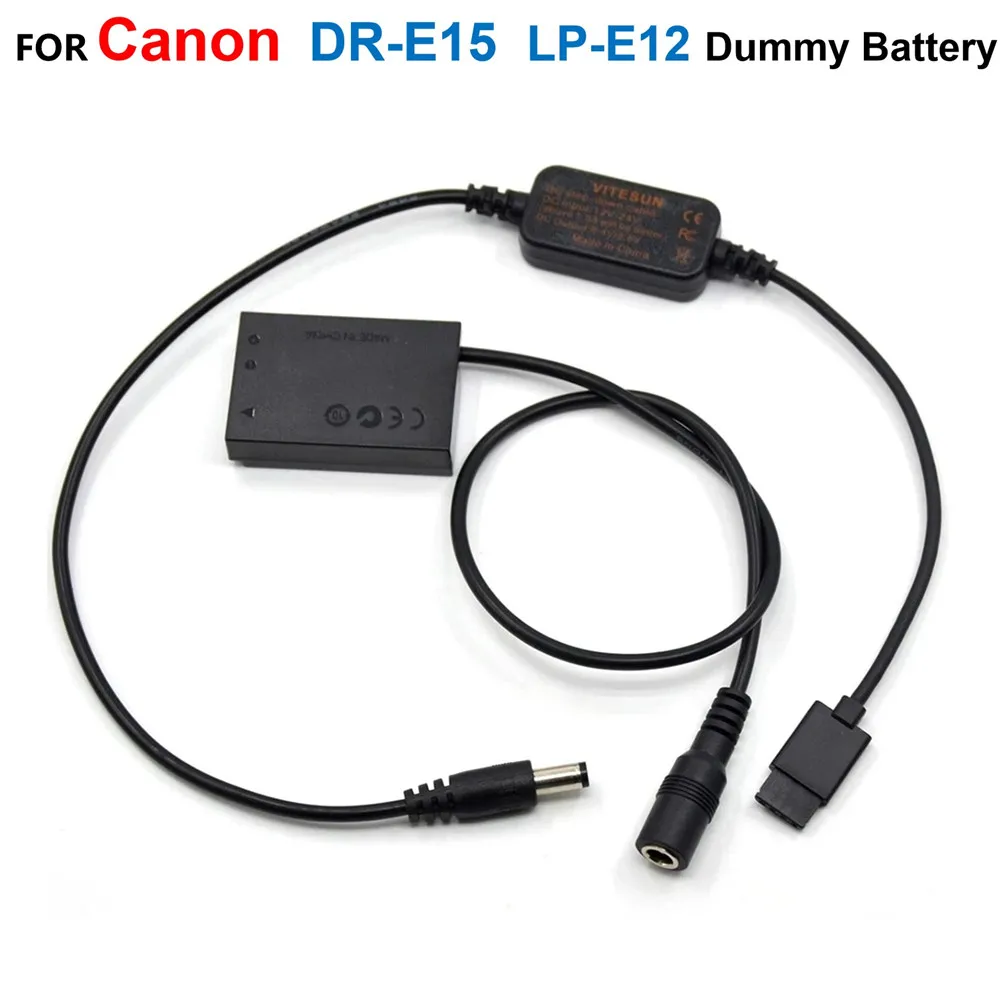 

DR-E15 DC Coupler LP-E12 Dummy Battery Adapter Cable Fit DJI Ronin-S To Supply Power For Canon EOS-100D kiss x7 EOS 100D