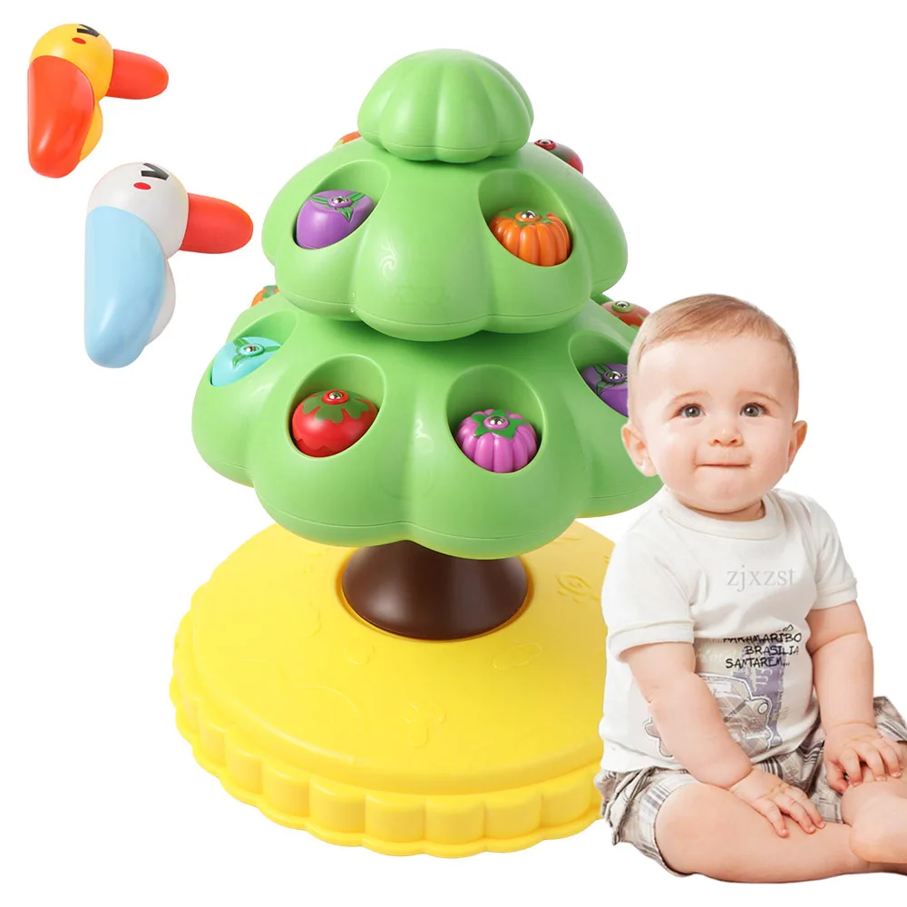 นกหัวขวานแม่เหล็กเก็บผลไม้บนต้นไม้ ของเล่นเสริมพัฒนาการเด็กเล็ก จานตกปลาหมุนได้ นกหัวขวานเก็บผลไม้บนต้นไม้ สนุกสนาน สีสันสดใส