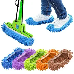 10Pcs Microfiber Mop Slippers Shoes Cover Soft Washable Reusable Floor Dust Dirt Sweeper Cleaning Mop Tool for Bathroom Kitchen