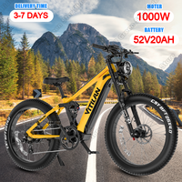 VITILAN T7PRO Electric Bicycle 1600W Peak 52V20Ah Lithium Battery Hydraulic Disc Brake Electric Bike 26*4.0 Inch Fat Tire E-Bike