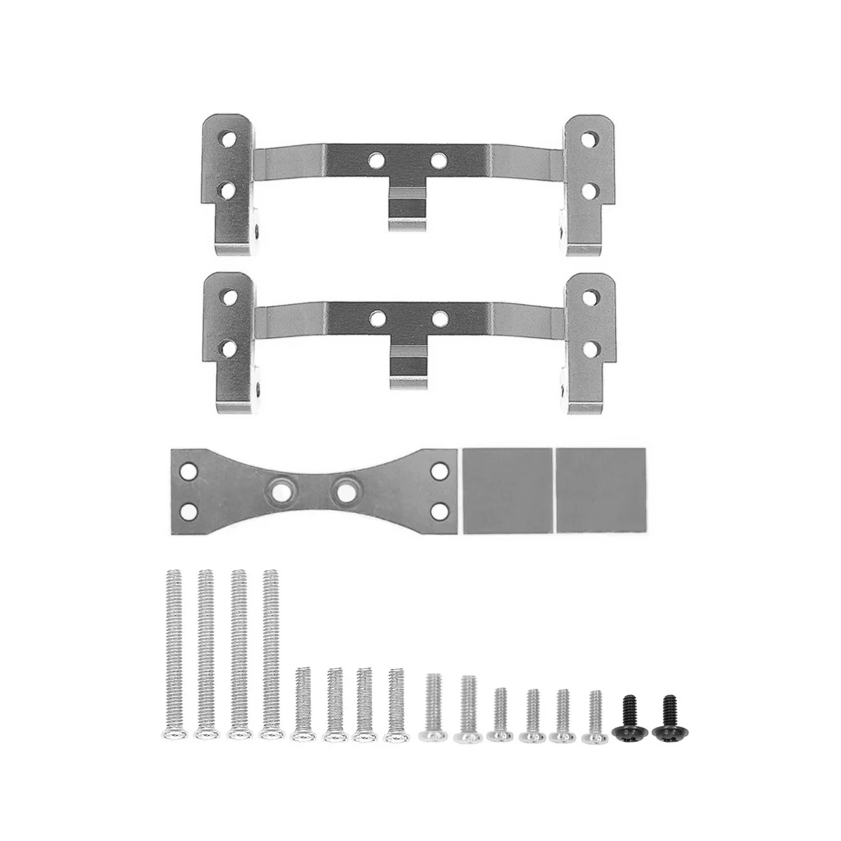 Metal Link Rod Mount Base and Axle Up Servo Bracket Mount for WPL C14 C24 C34 C44 C54 1/16 RC Car Upgrade Parts, grey