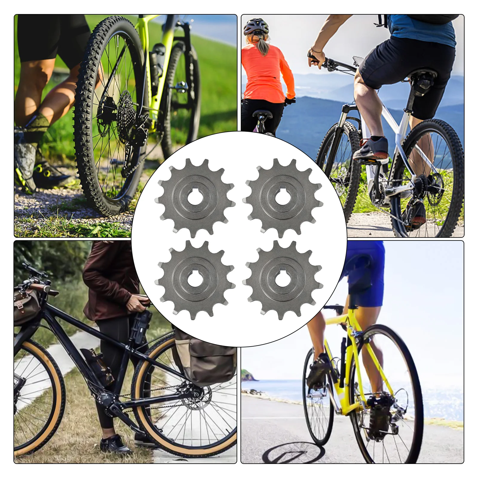 Sprocket Assembly Complete Set of Four Alloys each having a Tooth Count of Thirteen designed to fit standard chains