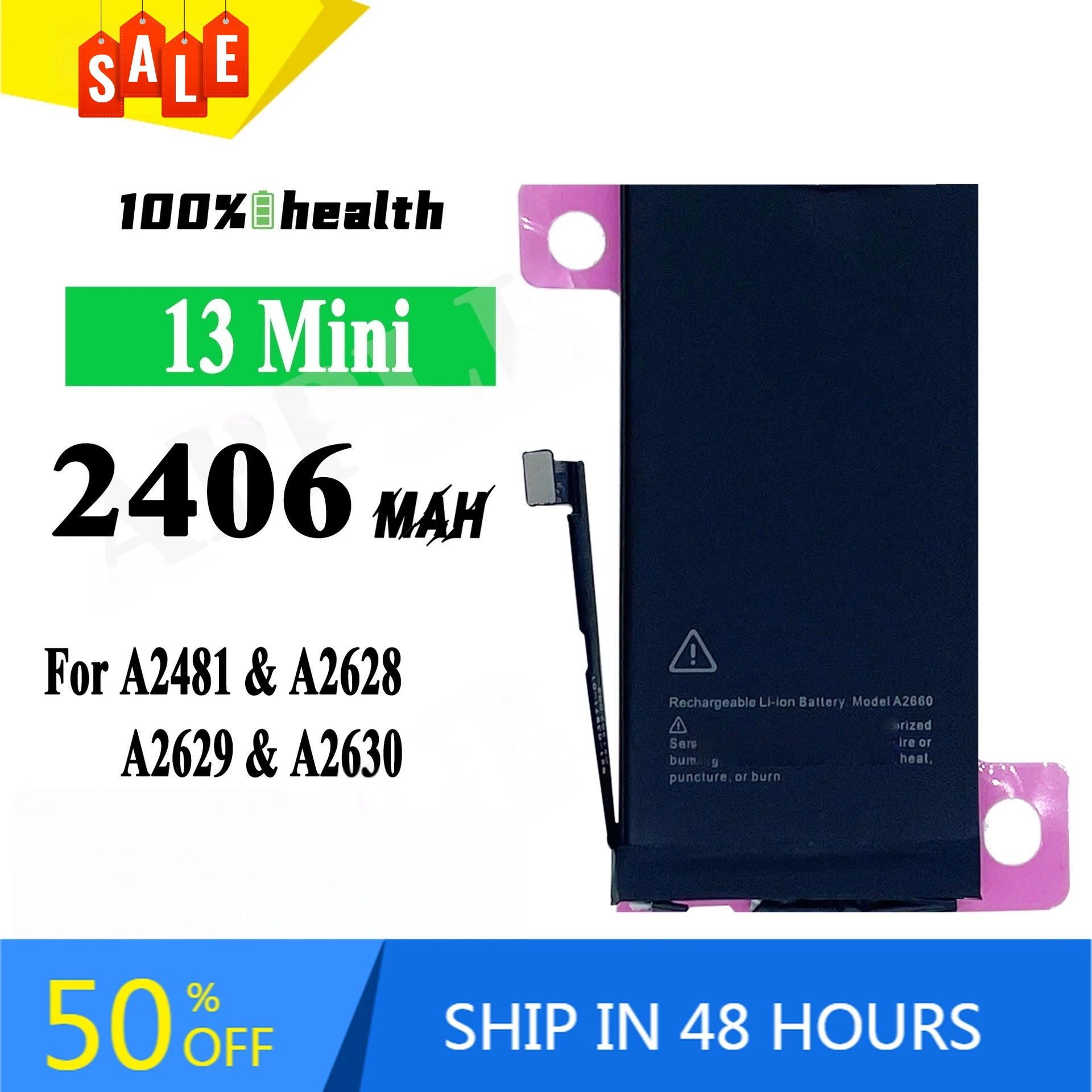 

2406mAh High-capacity Battery for Apple Iphone 13 Mini Mobile Phone Battery