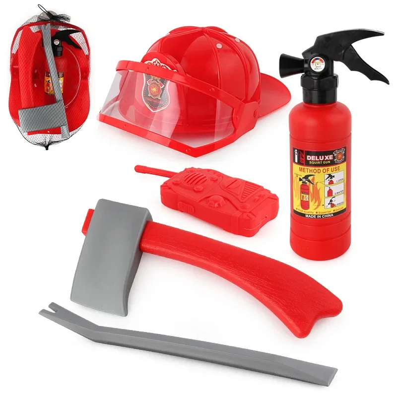 Kinder Simulation Feuerwehrmann Spielzeug Set Feuerwehrmann Cosplay Prop Kunststoff Feuerwehrmann für Kinder Bildung Geschenk Feuer Requisiten