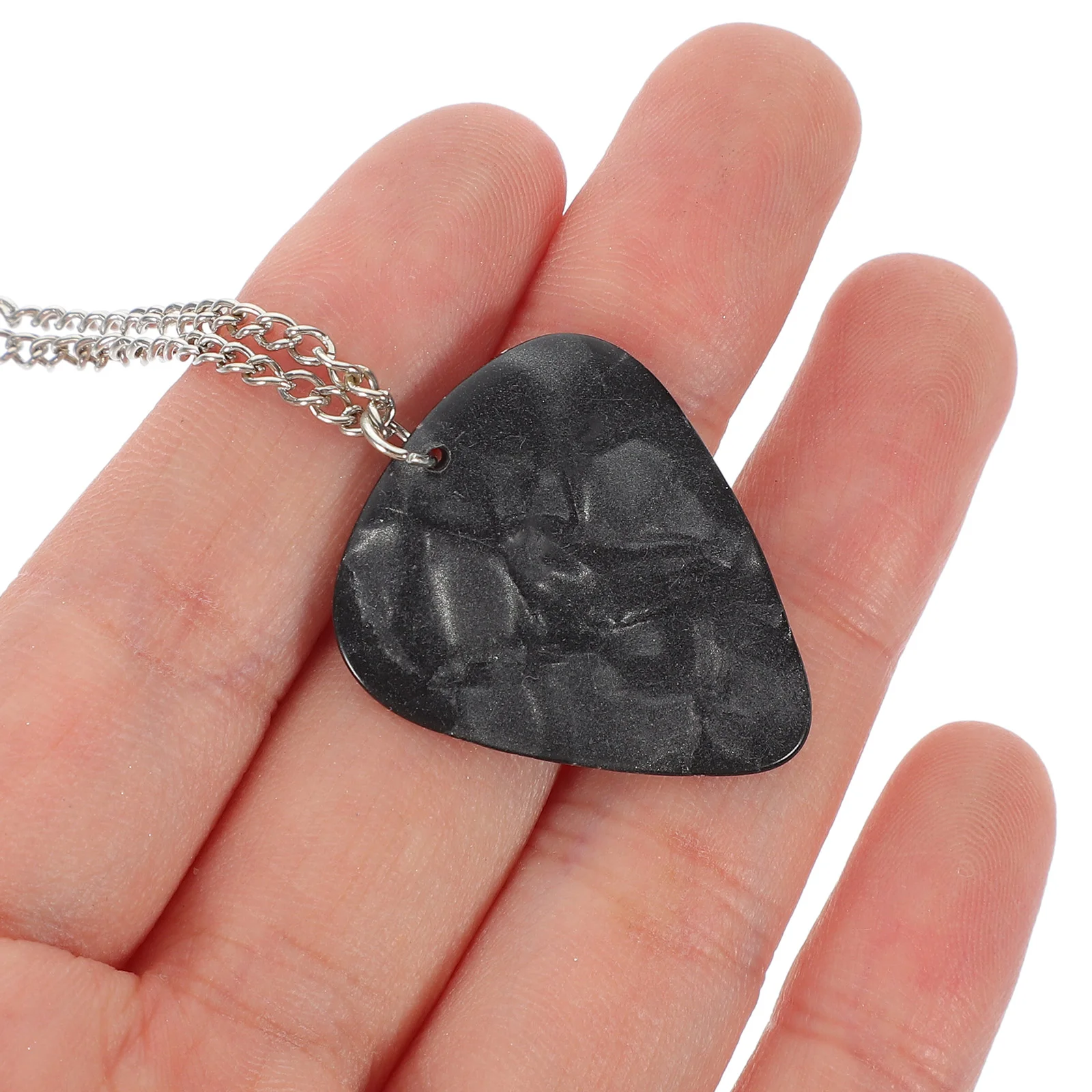 Pick Necklace Bass Guitar Pendant for Playing Metal Chain Stainless Steel Shaped Collectors