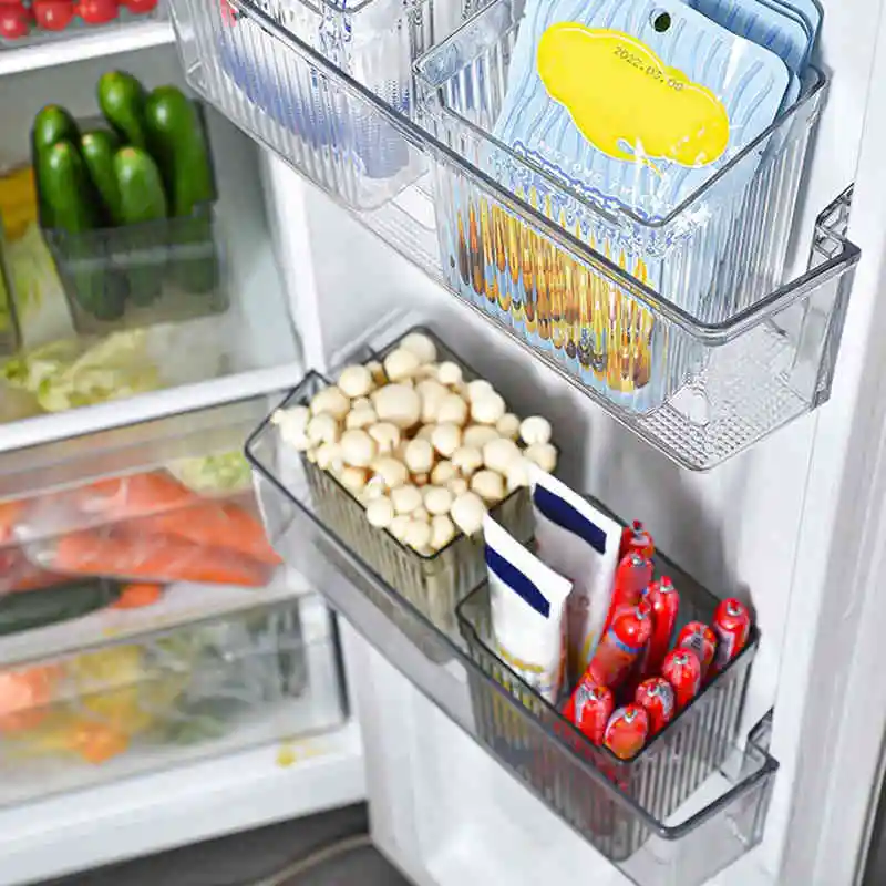 Refrigerator Storage Box Kitchen Organizer Fridge Freezer Side Door Vegetable Fruit Spice Case Food Container Kitchen Organizer