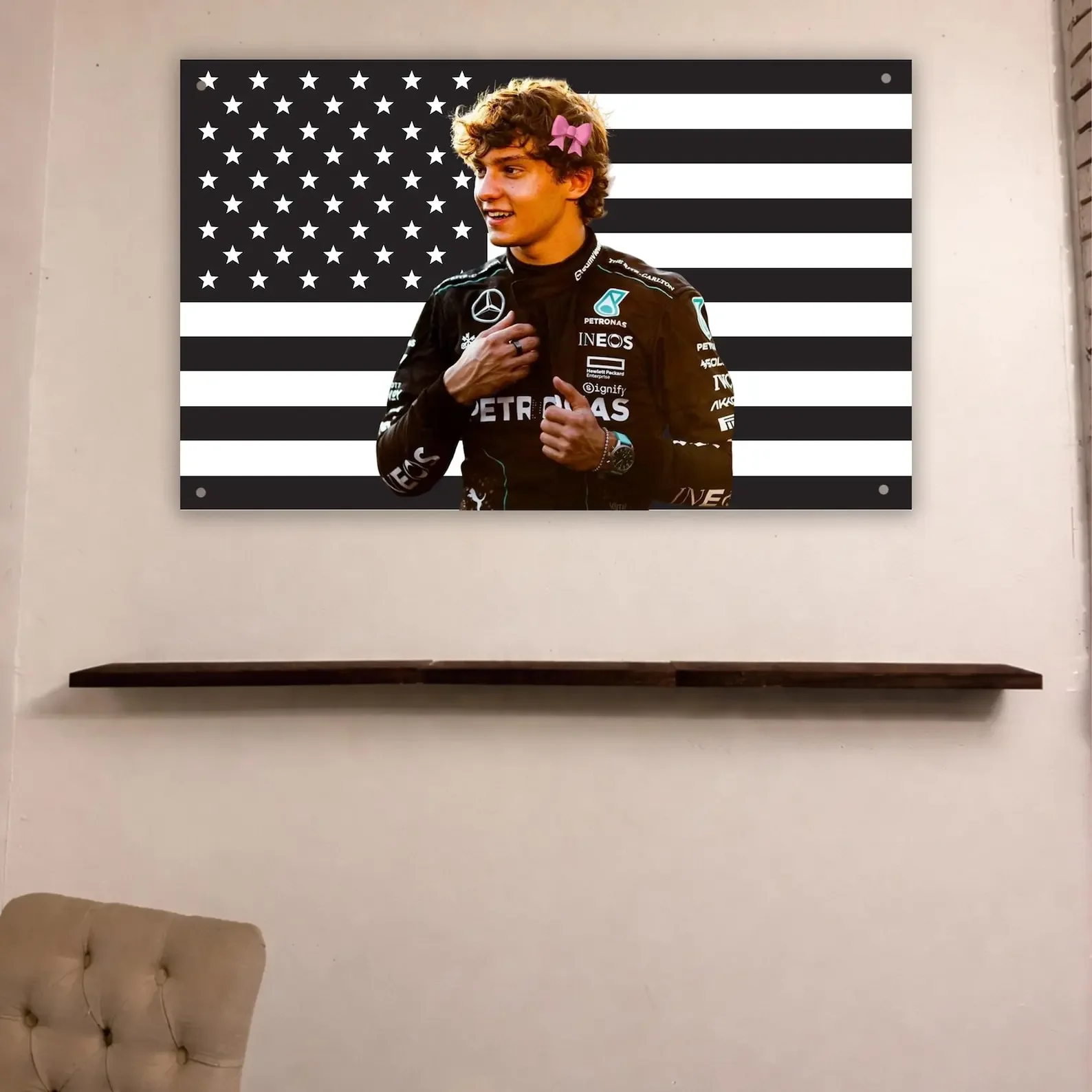 K-Kimi A-Antonelli Black American Flag Home Decor Items Outdoor Decors Decoration Garage Flags for Bedrooms Barber Shop Flaga