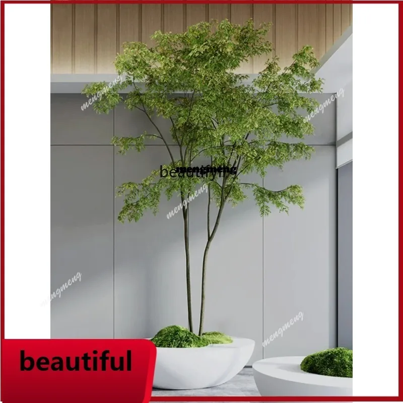 N    Simulation green plants indoor plants landscape landscaping big tree potted banyan tree window hotel decorative tree