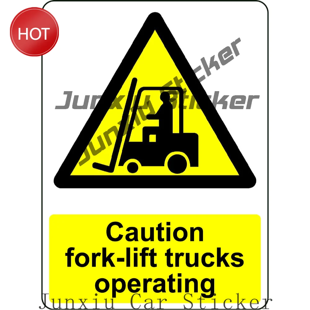 Caution Forklift Operation PVC Sticker For Construction Access Points And Work Areas Workplace Hazard Awareness Decal