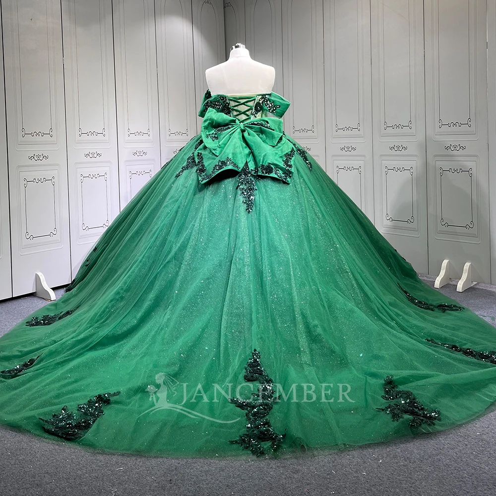 Abito Quinceanera Glitter Perline Perle Indietro Lace up Compleanno Prom Abito dolce 16 Abiti da 15 anni Abito corsetto personalizzato