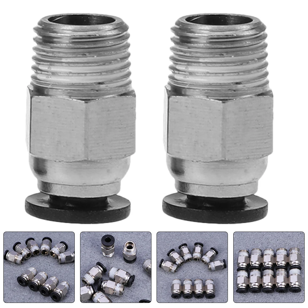 

4pcs 3D Printer Hotend Connectors Pneumatic Fittings Quick Connect Straight Air Hose Connectors Compatible Metal Extruder PTFE