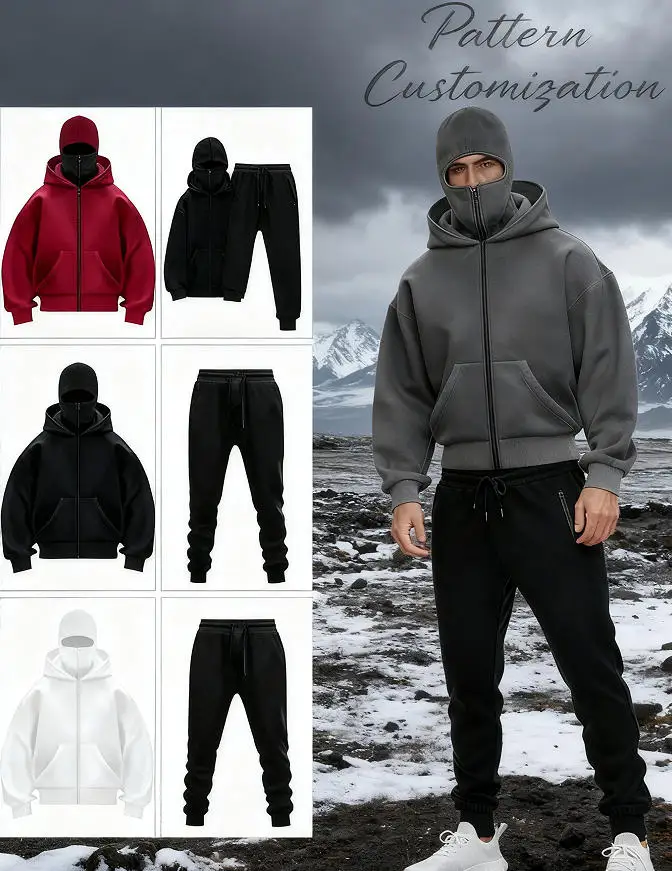 

Толстовка с маской SET, хит продаж, новая модная хлопковая толстовка с принтом, модный мужской спортивный костюм в Европе и Америке