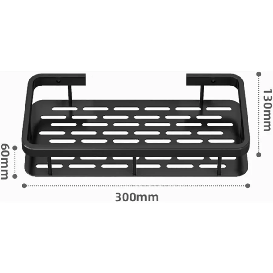 منظم دش مثبت على الحائط مع قاعدة لاصقة للحمام والمرحاض، حامل شامبو من الألومنيوم مكون من 3 طبقات، تصميم مضاد للصدأ بدون حفر #2