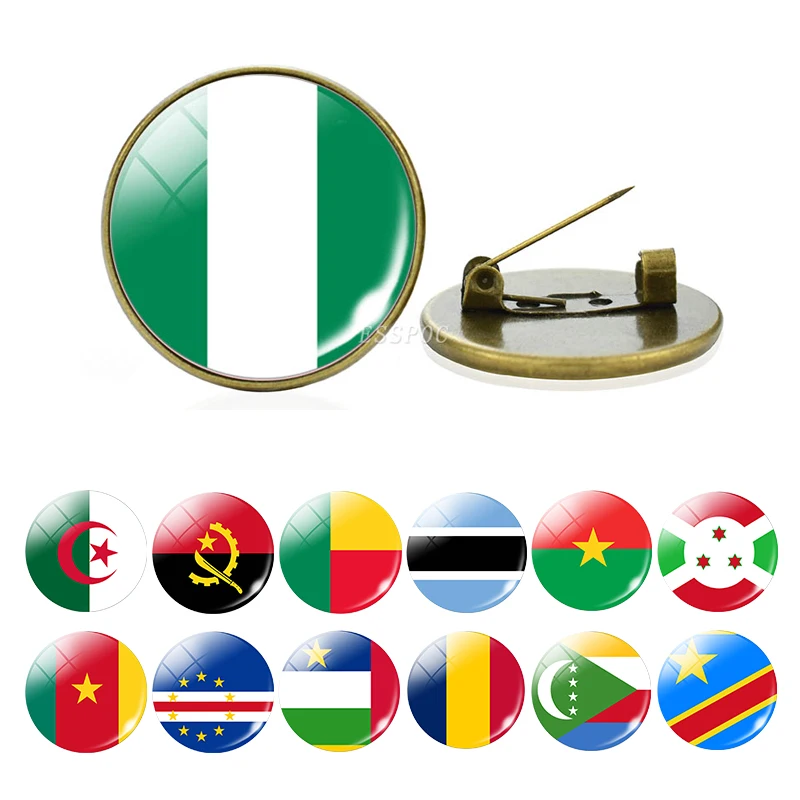 Africa Country Flag Brooch Pins Egypt Morocco Nigeria South African Algeria Flag Brooch Badge