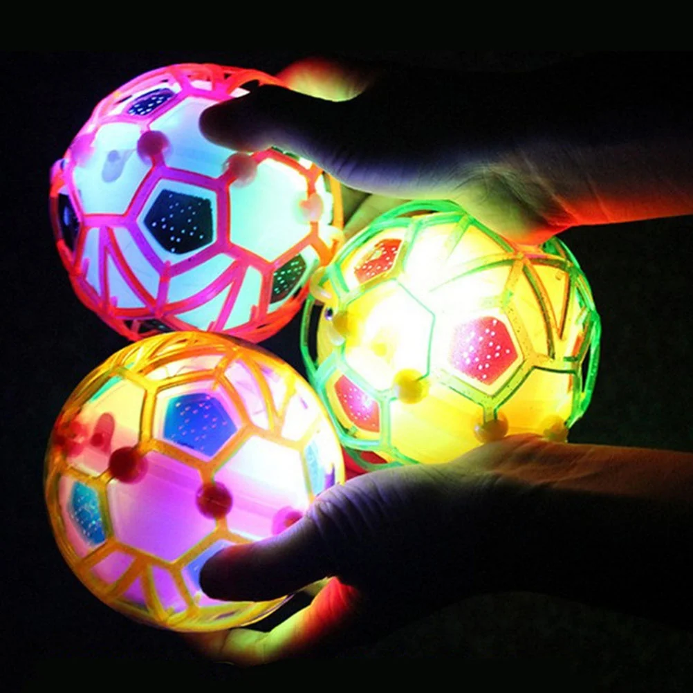 

2 Pcs Glowing Football Mini Luminous Toy Kids Jumping Electric Soccer Bounce Child Children Toys