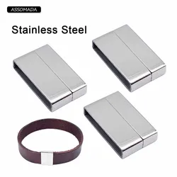 Hole 20x3mm Stainless Steel Magnetic Clasps For Bracelets Necklace Leather Rope Connector Buckle DIY Jewelry Making Accessories