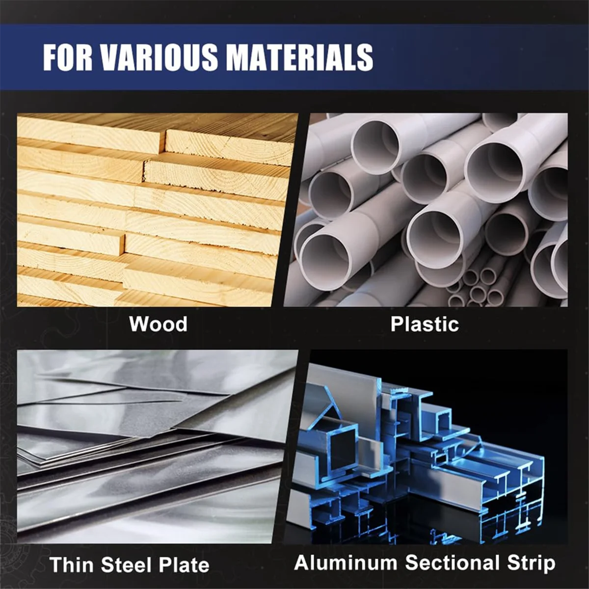 AA98 5-delige stapboren voor metaal, hout, kunststof, 50 maten Tri-Flat Shank HSS titanium stapborenset met centrale punch