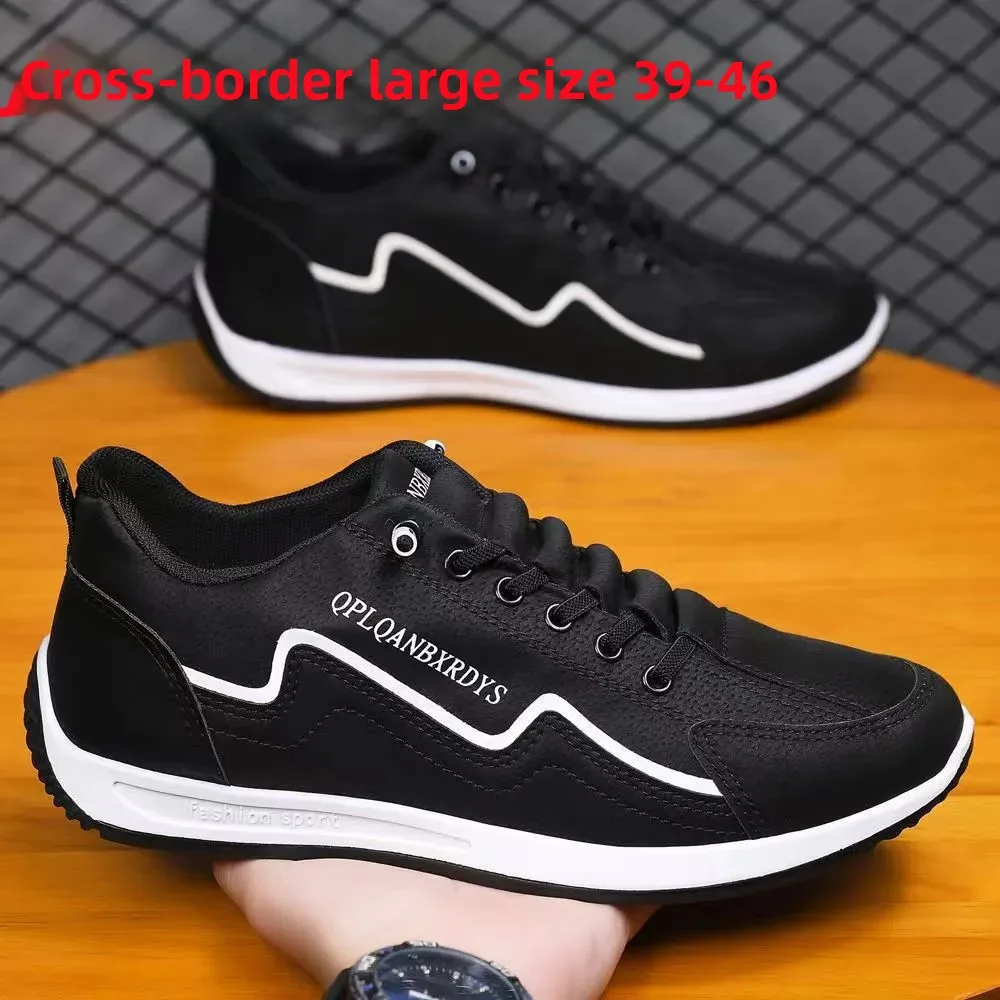 Men's Breathable Lightweight Casual Shoes Slip-On Size 39-46 Spring New Style round Toe EVA Insole Synthetic Upper PVC Outsole