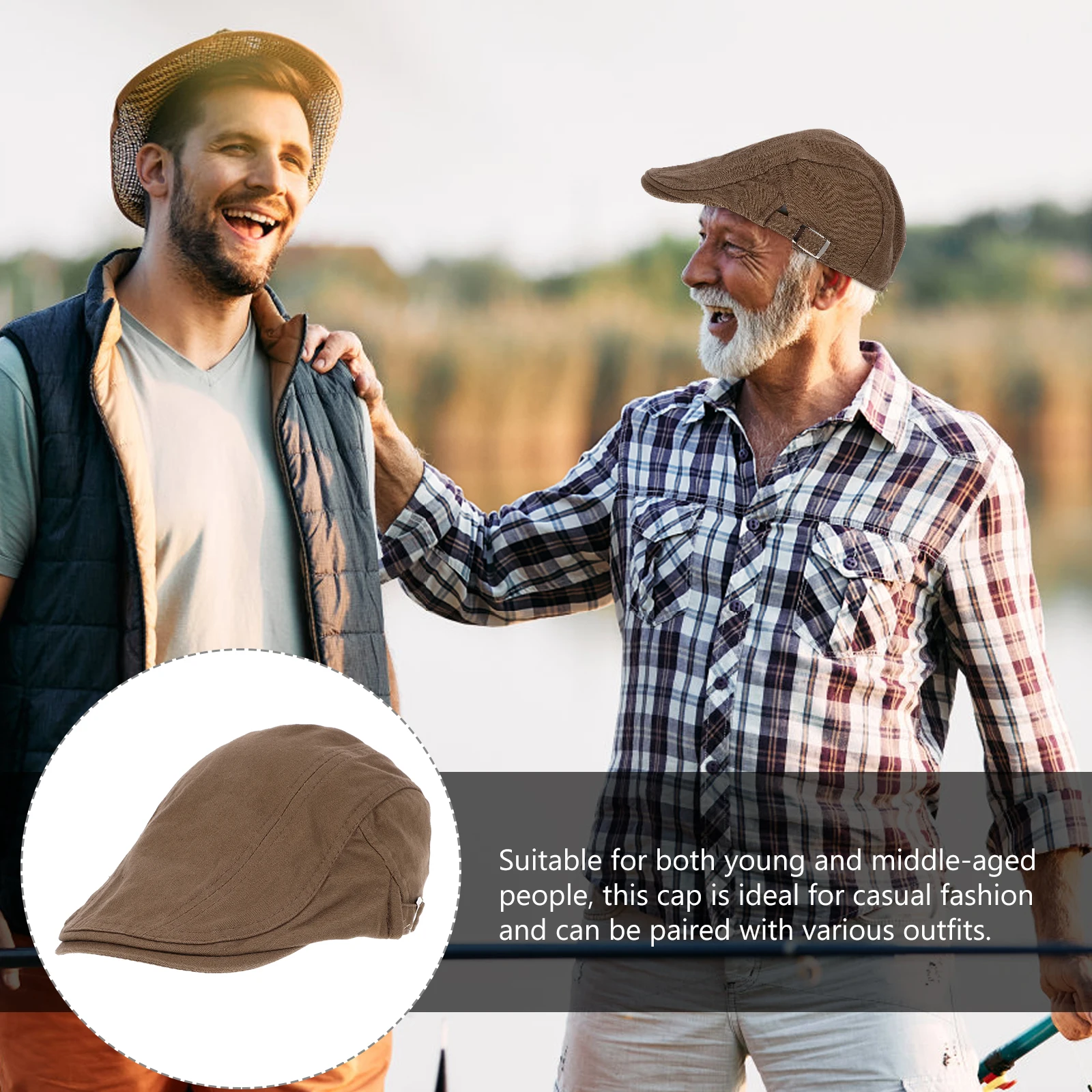 

Men Newsboy Cap Pure Cotton Beret Hats for Men Youth Elderly Black Casual Durable Breathable Driving Outdoor Work