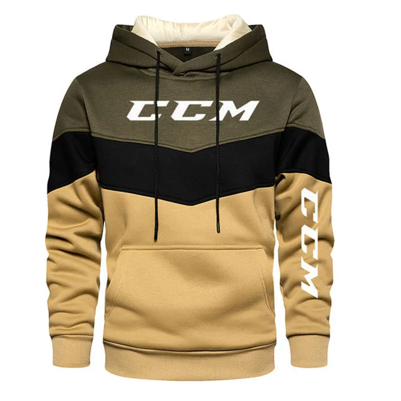 Brand Three Splice Color Hoodies Mens Long Sleeve Autumn Spring Casual Sweatshirt Hooded Top Boy Outdoor Sport Jogging Sweater