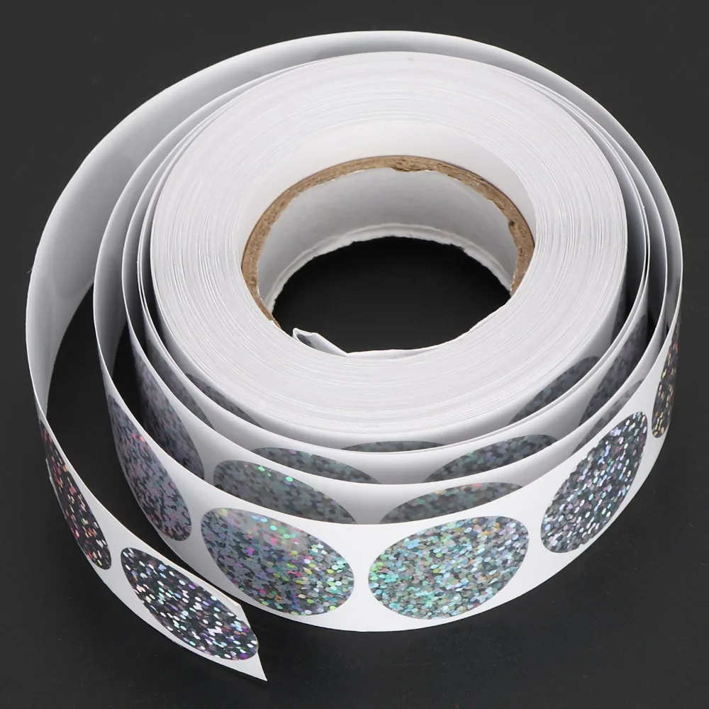 2Pcs Round Shape Holographic Stickers Sparkle Silver Iridescent Self Adhesive Sealing Stickers Lightweight Self Adhesive