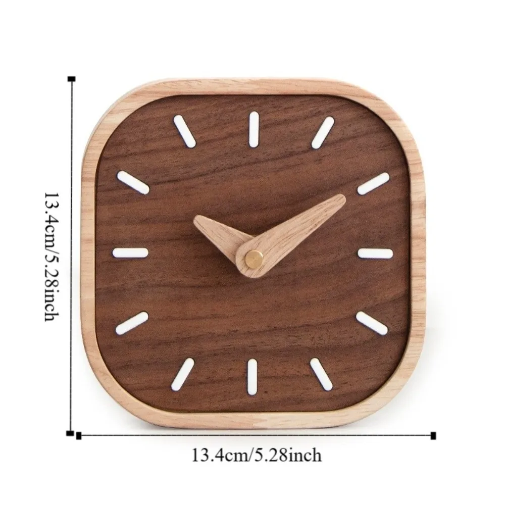 Unique Retro Tabletop Clock Wooden Exquisite Bedside Table Clock Decorative Silent Clocks Study Room
