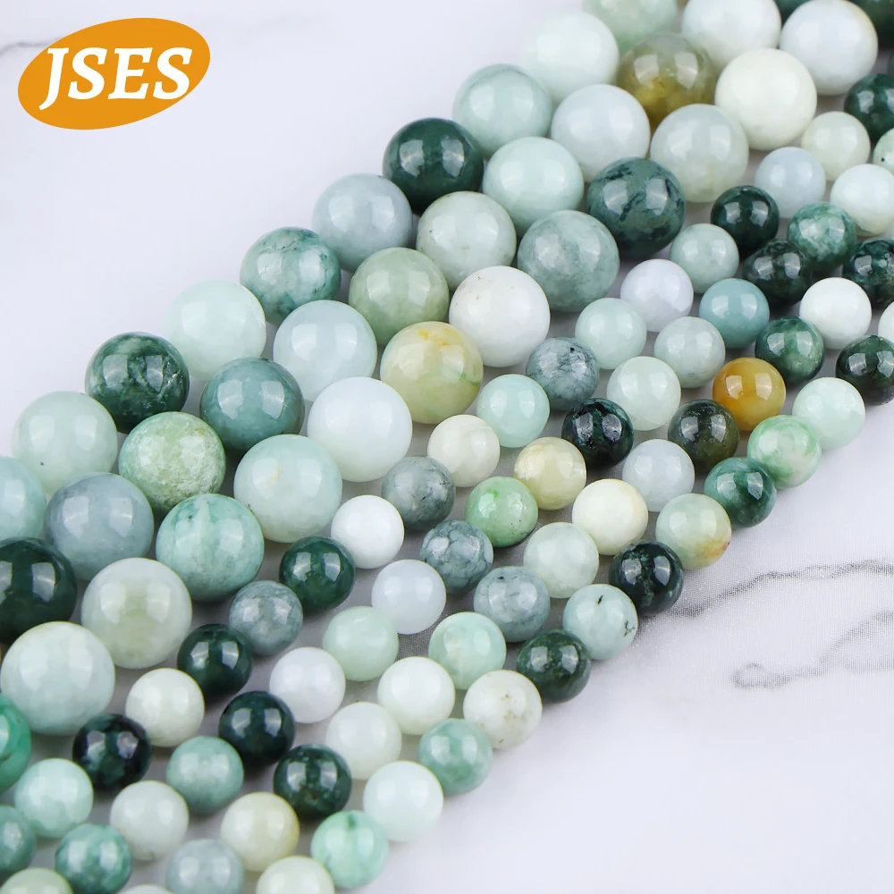 AA Natural Myanmar Burma Jade Jadeite 6-10mm Beads for Jewelry Making Bracelets Necklace Wholesale DIY Beads Accessories