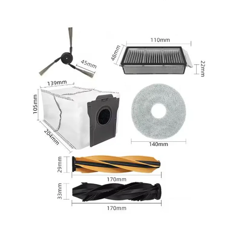 ل Dreame X50 Ultra X40 Pro S40 طبعة محسنة أجزاء المكنسة فرشاة جانبية رئيسية فلتر Hepa ممسحة القماش كيس لجميع الغبار الملحقات