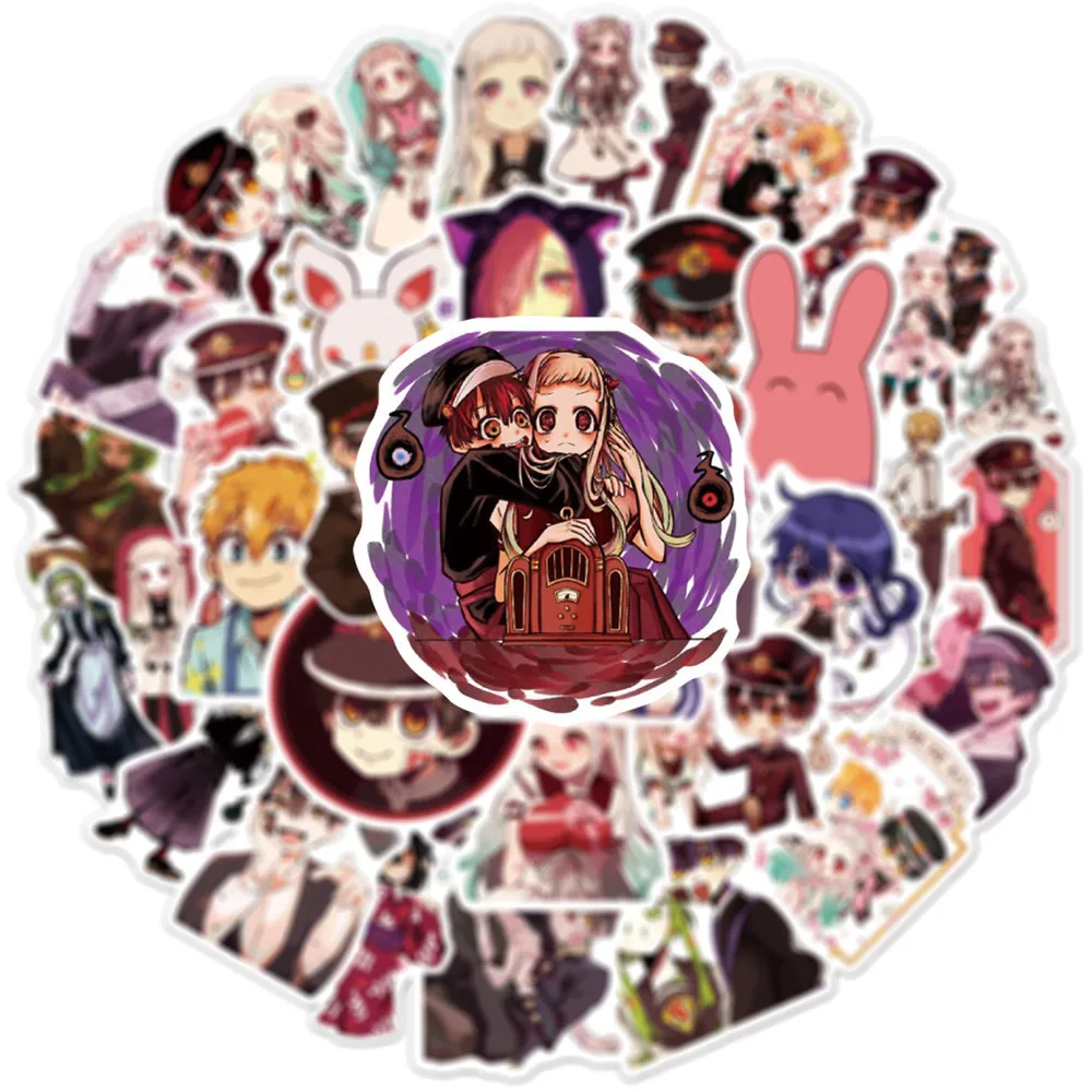 Autocollants de dessin animé Hanako Kun liés aux toilettes, 10/50 pièces, Graffiti, décoration pour réfrigérateur, bagages, ordinateur portable, voiture, vélo, autocollants imperméables, jouets pour enfants