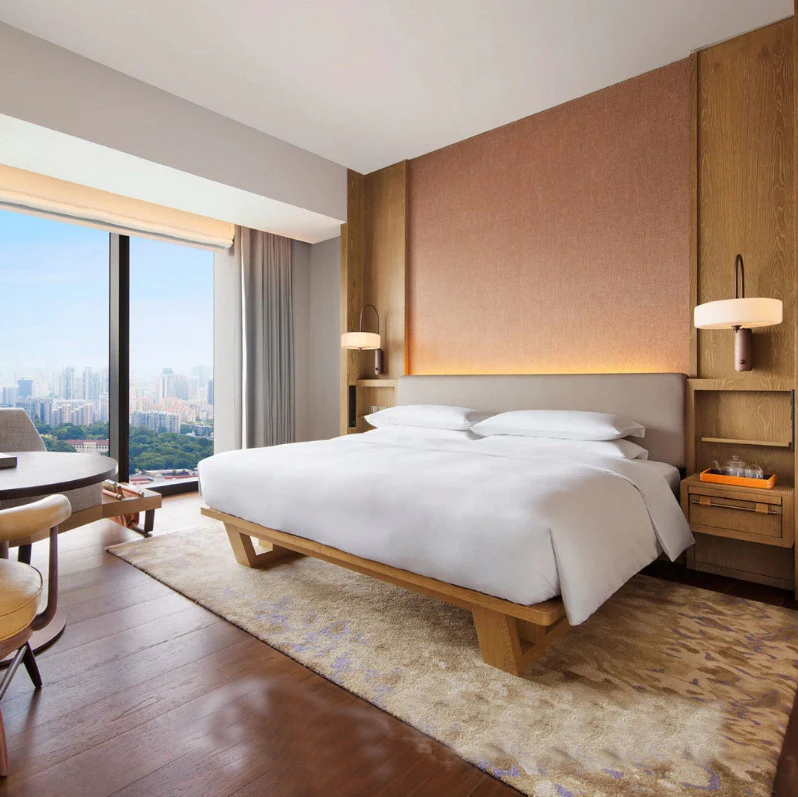 

!@Custom 3 Star Luxury Bedroom Furniture Modern Bed Room Set Project Hotel Furniture