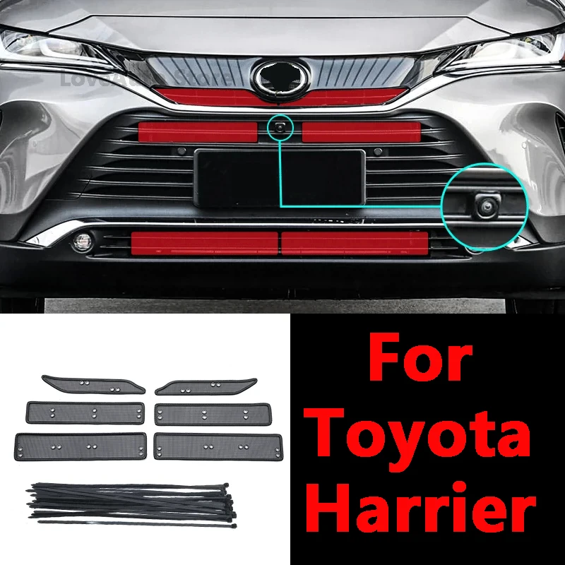 

For Toyota Harrier 2021 2022 2023 Car Font Insect Screening Mesh Golden Steel Front Grille Insert Net Golden Steel Accessories